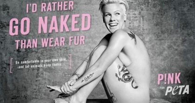Pink Goes Naked For PETA (Photo)