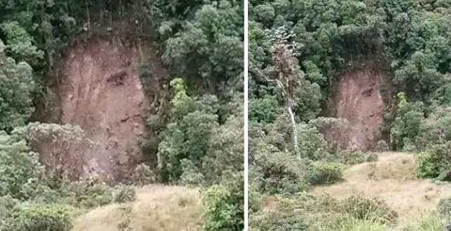 Apparition of Christ appears following Colombian landslide (Photo)