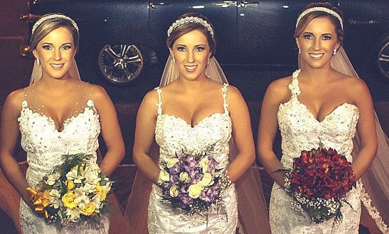 Identical Triplets marry in one-of-a-kind ceremony (Video)