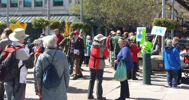 Rally for climate change in Calgary