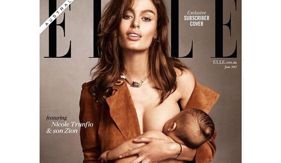 Nicole Trunfio Breastfeeds Her Son On Cover Of ELLE Magazine