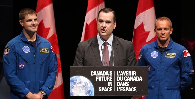 Canada to send two astronauts to space by 2024, industry minister says