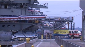 Fire on USS Midway : Firefighters knock down blaze on board USS Midway Museum