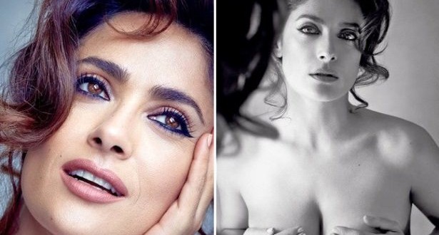Salma Hayek Goes Topless for Allure Cover Shoot