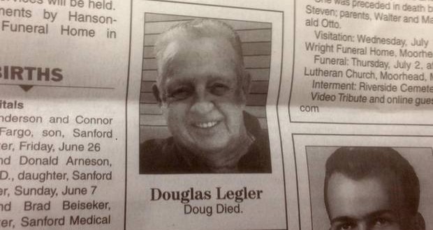 Two Word Obituary Goes Viral ‘Doug died’, Fargo man has the last laugh