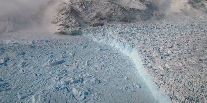 Massive glacier calf can be seen from space