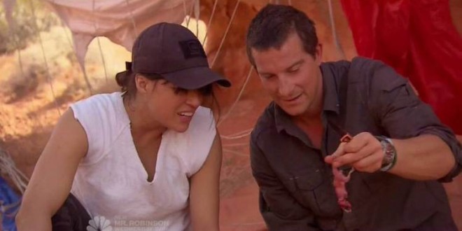 Michelle Rodriguez Eats a Mouse and Drinks Pee on “Running Wild With Bear Grylls” (Video)