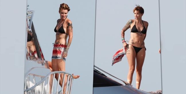 Ruby Rose shows off tattooed bikini body (Photo)