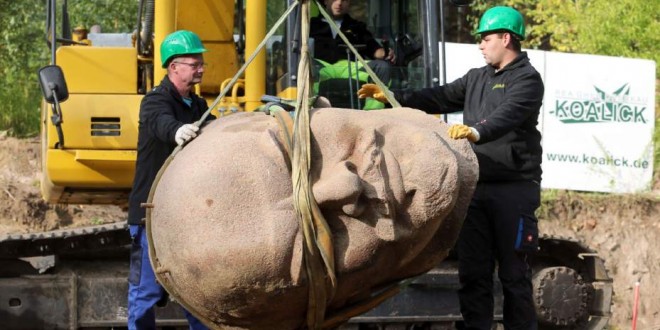 A giant Lenin 'head' was unearthed in Berlin