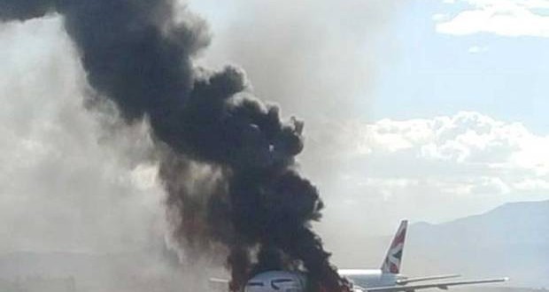 British Airways Plane Fire : Flight Catches Alight At Las Vegas Airport Seconds Before Take Off (Video)