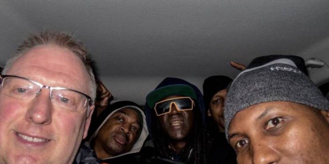 Fan drives Public Enemy to their Sheffield gig in his Ford Escort “Photo”