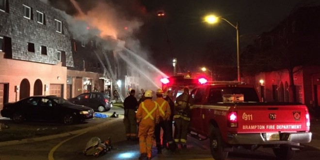 Fire at Brampton townhouse complex destroys eight homes