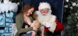 Rebecca Dunbar gets backlash for breastfeeding baby on Santa's lap