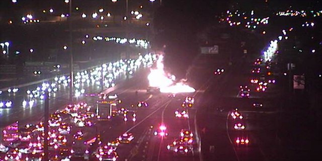 Two dead in fiery multi-vehicle crash on QEW, OPP say