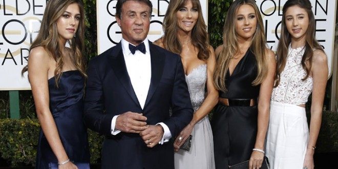 Sylvester Stallone's wife, daughters look phenomenal on Golden Globes red carpet