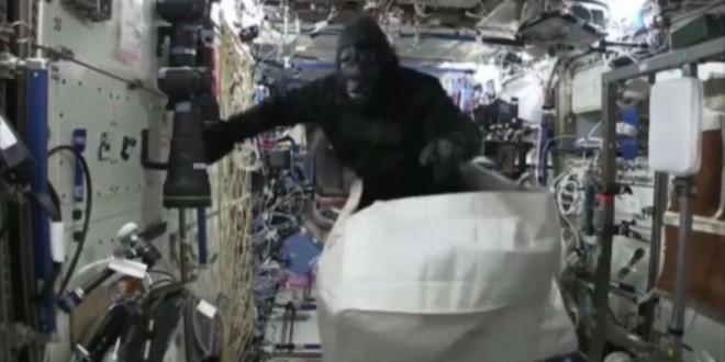 ‘Gorilla’ chases astronauts aboard space station “Video”