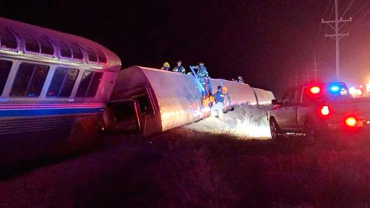 Amtrak train derails in southwest Kansas, injuring 29 people