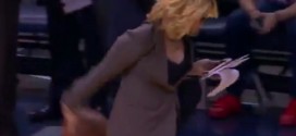 Doris Burke shows off her handles while wearing heels (Video)