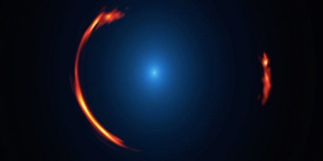 Dwarf dark galaxy hidden in ALMA gravitational lens image (Photo)