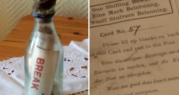 Message in a Bottle Found After 108 Years at North Sea