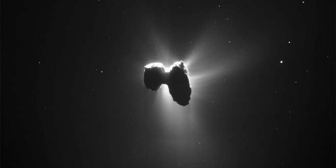 Rosetta Comet 67P Backlit By the Sun (Photo)