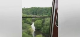TTC train crosses Don Valley with door wide open (Video)