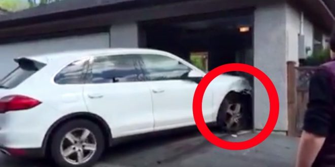 Expensive Porsche SUV ruined in teen’s parking panic (Video)