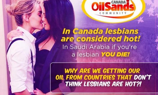 Oil sands group apologizes for 'Hot lesbians' ad (Photo)