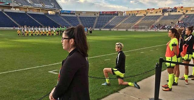 Megan Rapinoe: US soccer star Kneels For Anthem at NWSL Match