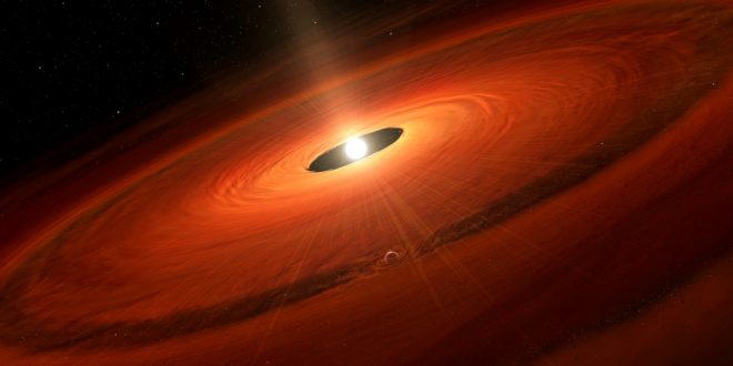 Scientists discover signs of giant planet being born in star's dust cloud