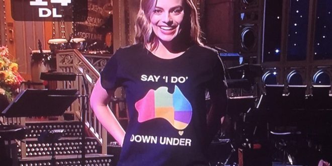 Actrice Margot Robbie urges Australia to legalise same-sex marriage