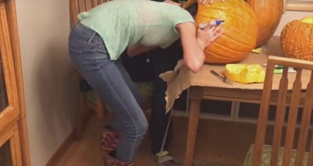 Halloween Horror: Girl Gets Head Stuck In Pumpkin (Video)