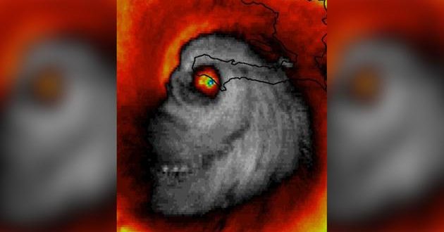 Satellite Captures ‘Skull’ Picture of Hurricane Matthew (Photo)