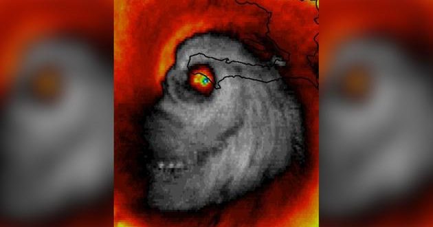 Satellite Captures 'Skull' Picture of Hurricane Matthew (Photo)