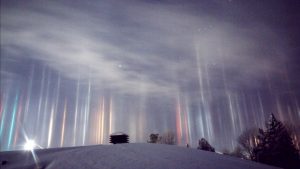 Alien Lights: Mysterious-looking light pillars have appeared in the night sky (Video)