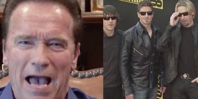 Arnold Schwarzenegger, Nickelback bicker on Twitter about who's worse