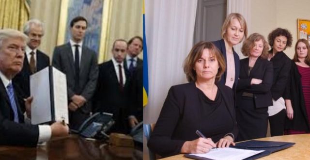 Isabella Lovin: Swedish deputy PM mocks Trump with all-female photo