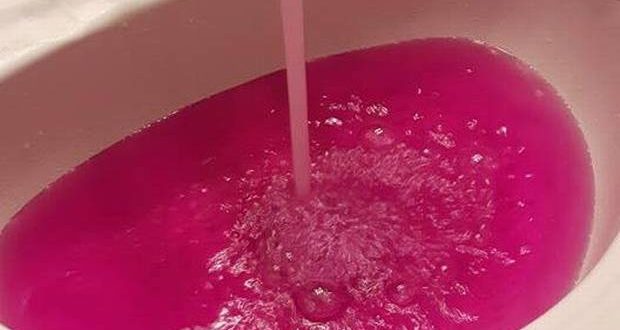 Hot pink water shocks residents of Alberta town (Video)