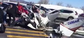 Two small planes collide over mall near Montreal, one dead