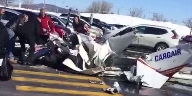 Two small planes collide over mall near Montreal, one dead