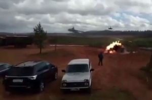 Russian helicopter fires on spectators at drills (Video)