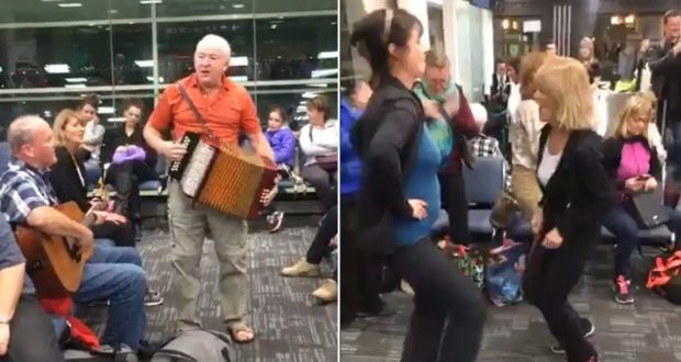 Flight Delay Turns into Canadian Airport Party (Video)