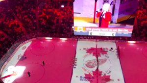 Red Wings fans Canadian anthem, picked up national attention Tuesday