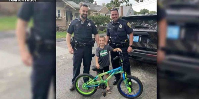 Massachusetts police surprise boy with new bike after previous 2 were stolen